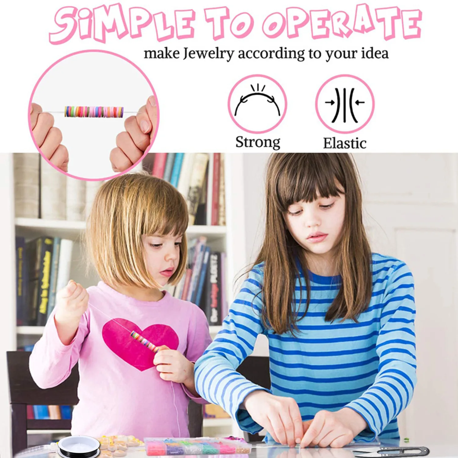 Polymer Clay Beads Set Galss Seed Letter Beads Kit Simle Soft Pottery Beads Gift Box for Bracelet Jewelry Making DIY Accessories