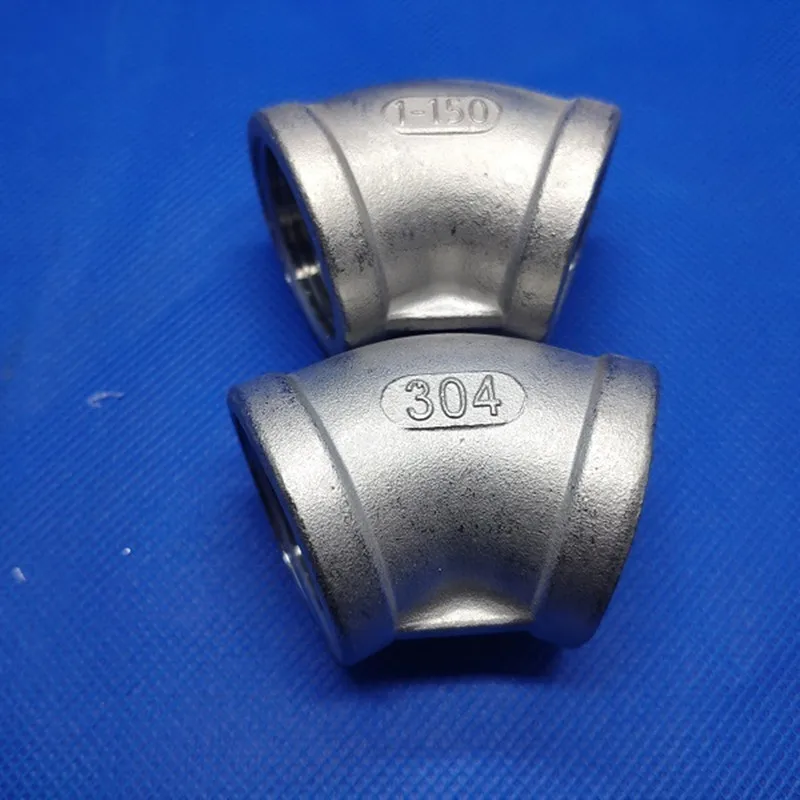 Резьба 1/4 дюйма 3/8 1/2 1 дюйм 3/4 Женская нержавеющая сталь SS304 45 градусов колено макс.