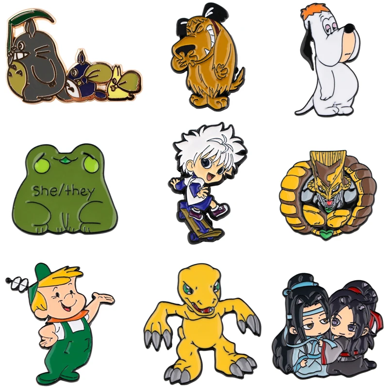 

MD1404 Japanese Anime Badges Cartoon Dog Cat Manga Enamel Pin Brooch for Clothes Lapel Pins Jewelry Gifts Backpack Accessories