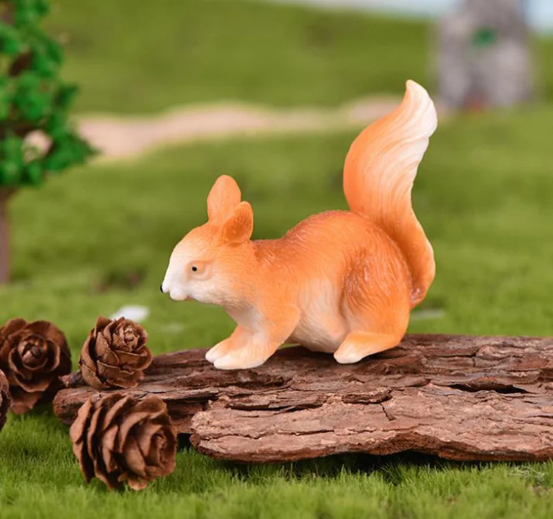 Белки смола фигурка миниатюрные Животные украшения DIY Фея Сад бонсай Декор мох