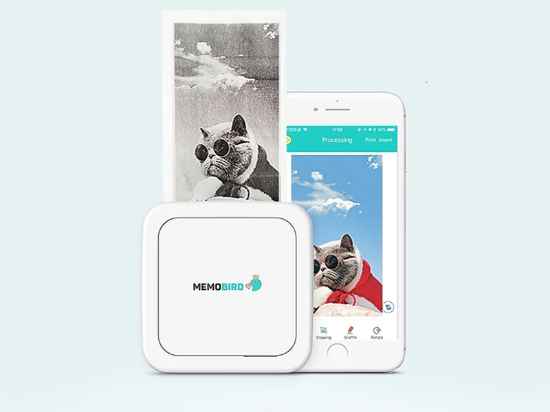 Bluetooth портативный фотопринтер мини мобильный Карманный стикер термопринтер бесплатное приложение для iOS Android перезаряжаемая батарея