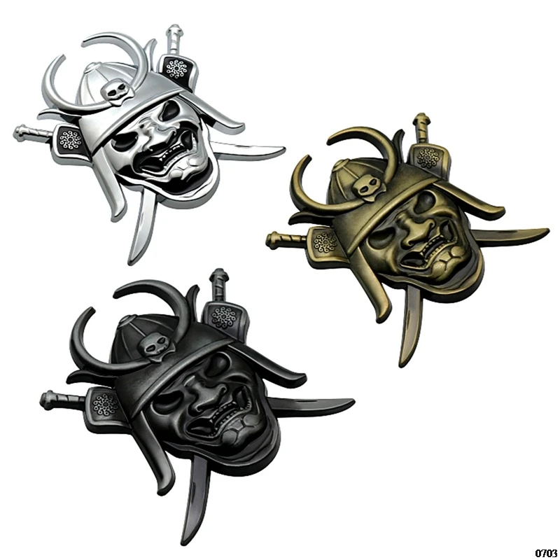 

3D Metal Car Stickers And Decals Motorcycle Sticker Label Punk Cool Warrior Car Styling Stickers Decal Accessories Rear Decor