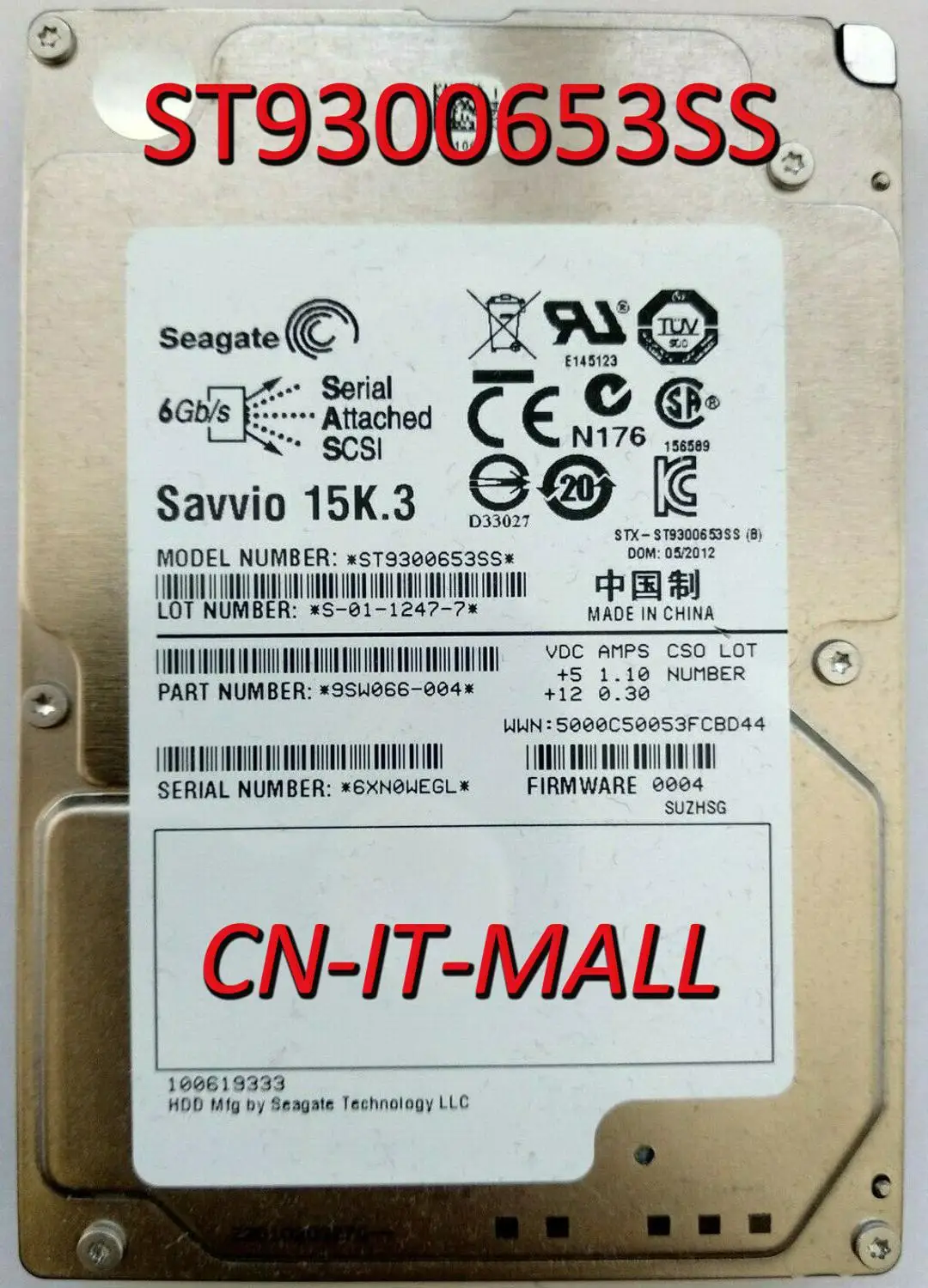 

Seagate Savvio 15K.3 ST9300653SS 300GB 15000 RPM 64MB Cache SAS 6Gb/s 2.5" Internal Enterprise Hard Drive