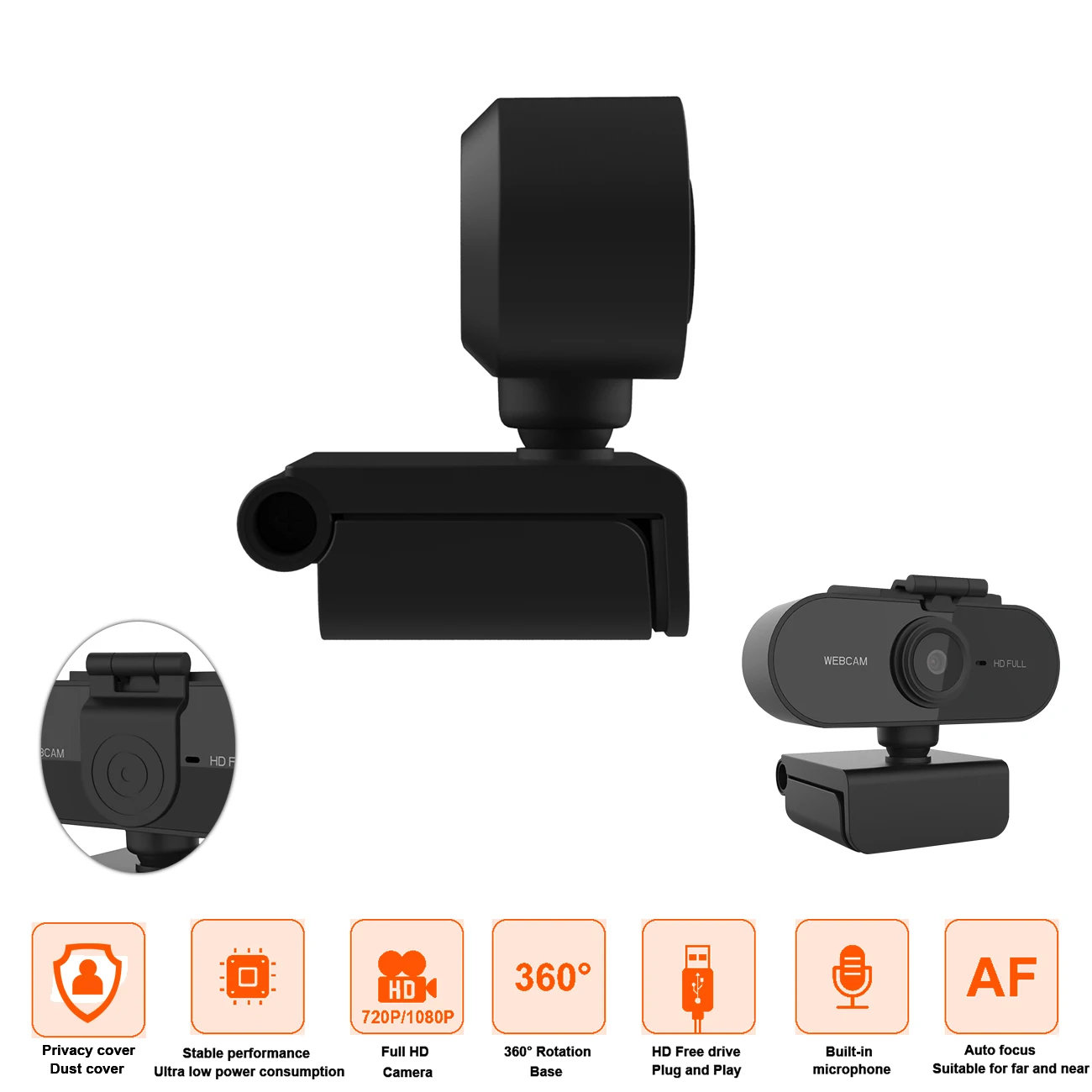 Для компьютера телефон с микрофоном веб-камера HD видео для ПК вращающаяся