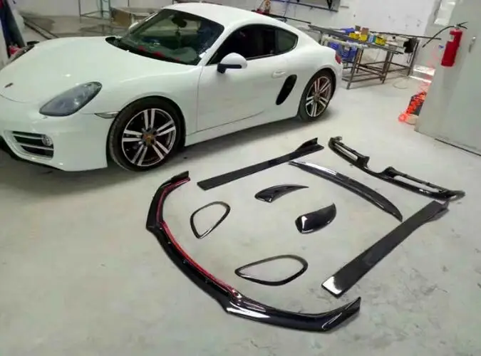 981 реальное углеродное волокно Передняя панель Автомобильная боковая юбка