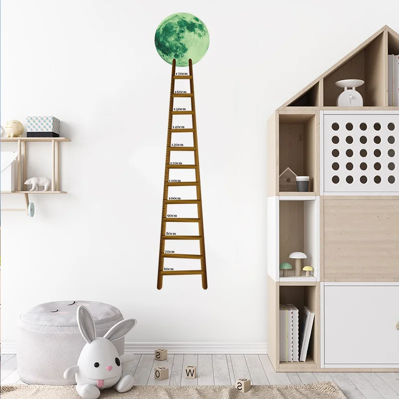 

Creative Ladder Moon Combination Wallpaper Bathroom Bedroom Porch Wall Beautification Decorative Wall Sticker Self-Adhesive