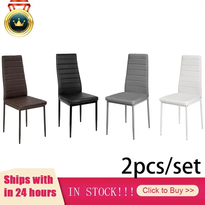 

2pcs/set Chairs Fashion Modern Dining Chair PU Leather Soft Pad Cushion 4 Colors Home Dining Room Furniture For Dinner Table
