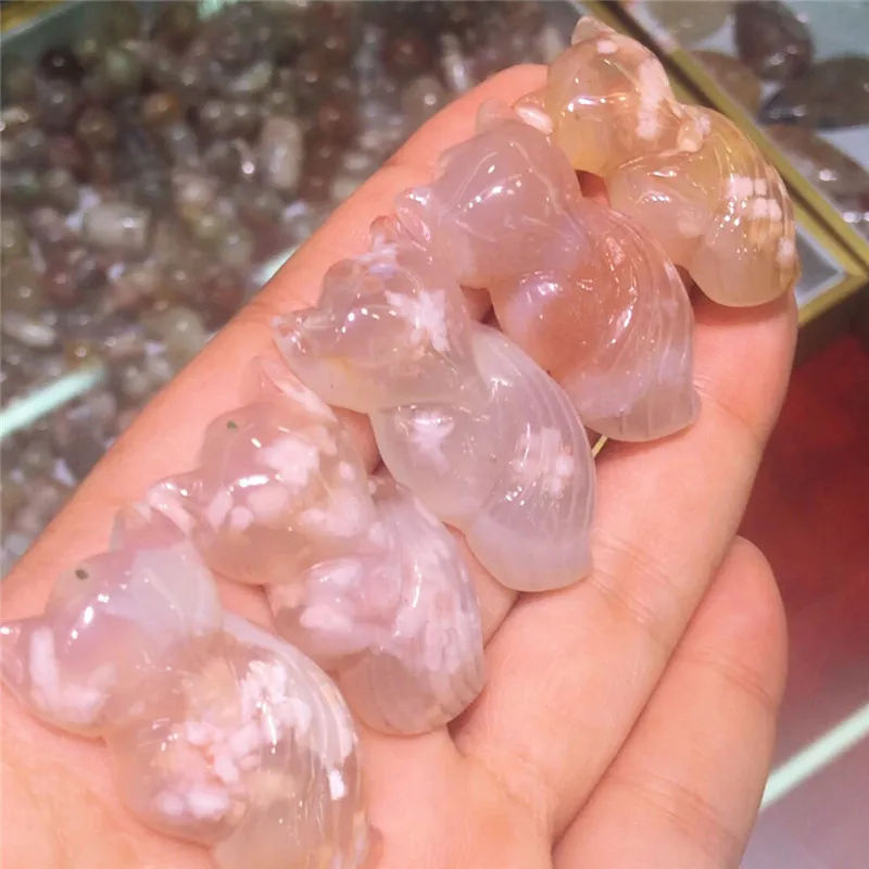 Красивая натуральная вишня цветок агат кулон с лисичкой излечиваюший чакры полированное ожерелье с кварцевыми кристаллами в подарок 1 шт