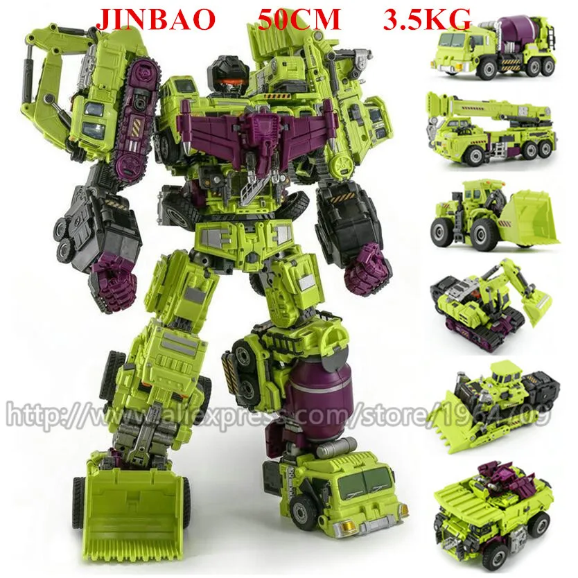 JINBAO 6 в 1 Опустошитель Predaking Трансформационные игрушки мальчик оверсайз 50 см робот автомобиль ко G1 модель аниме фигурка подарок игрушка для малыша