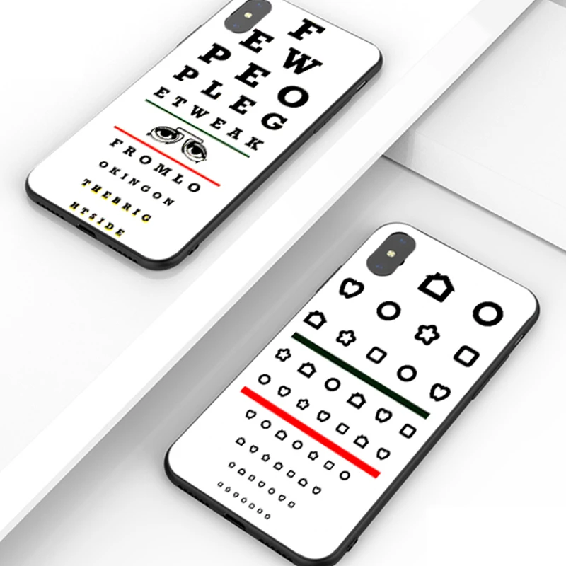 Чехол для телефона с диаграммой видения черный мягкий чехол Iphone 12 Pro Mini 11Pro Max Se2 6s 7
