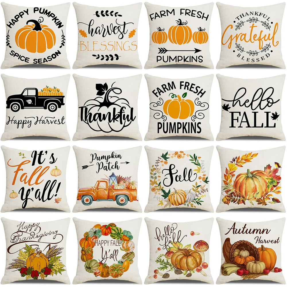 

2021 Halloween Pumpkin Farm Linen Decoration Pillowcase Sofa Bedroom Pillowcase Child Play Hugging Pillowcase
