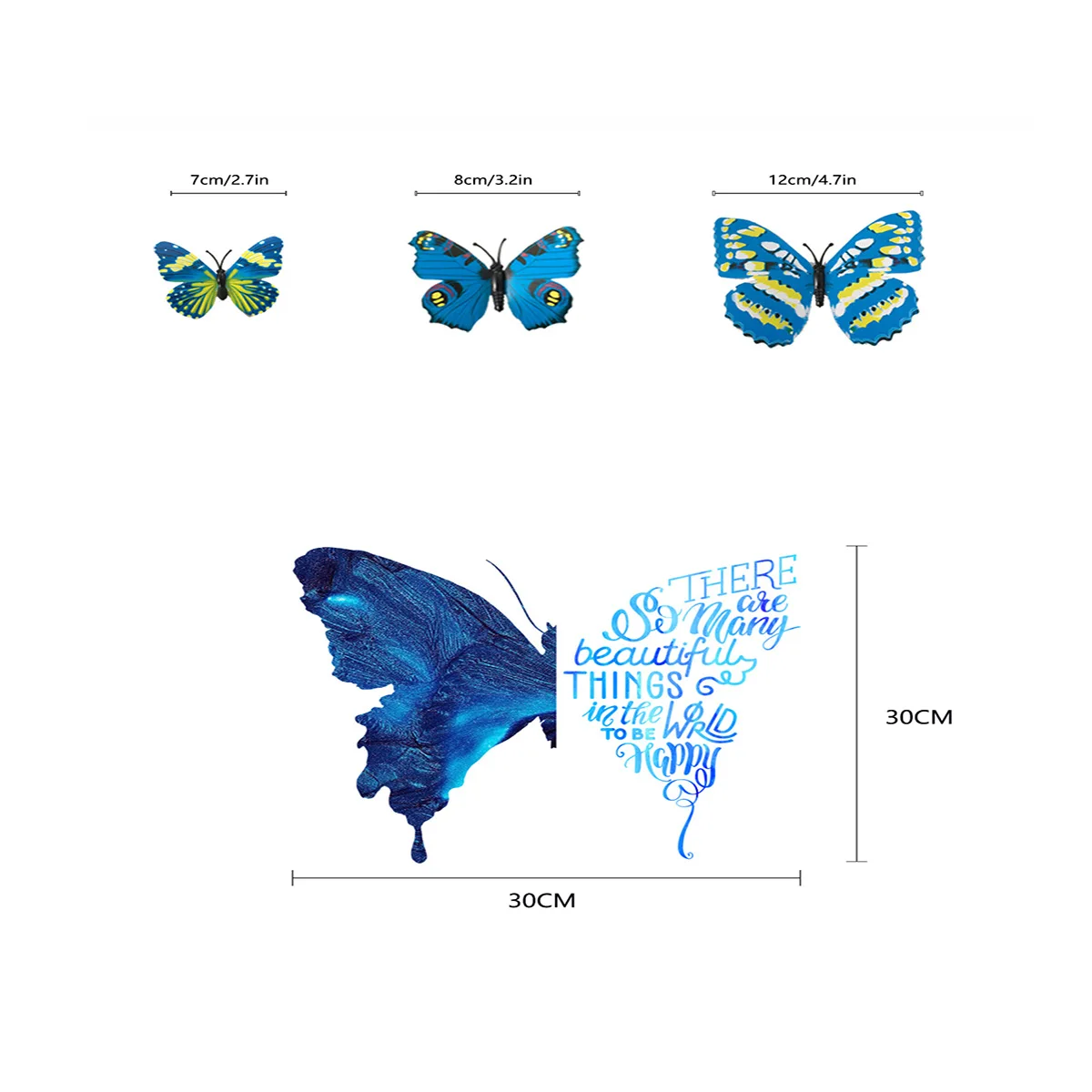 

12pcs 3d Stereoscopic Colorful Butterfly Stickers Wall Decals For Kids Girls Boys Room Bedroom Decorative Nursery Mural Tl0601