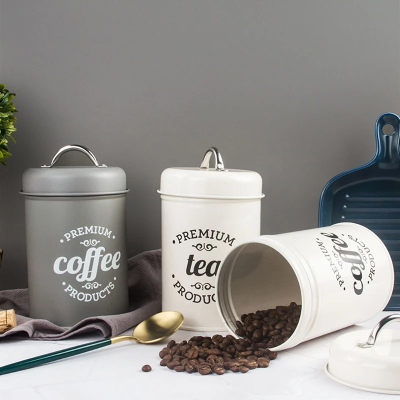 Винтажный кованый железный контейнер для хранения чая пищевых продуктов