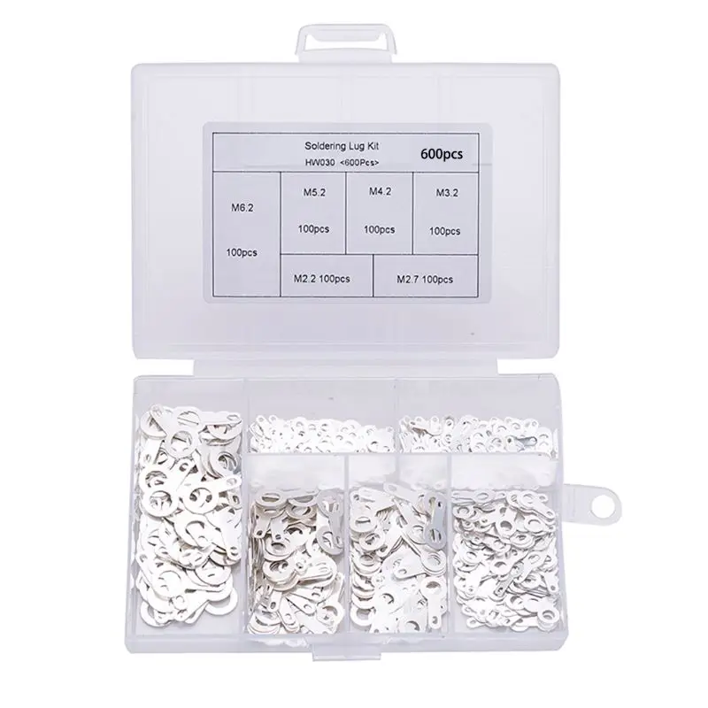 

M2.2-M6.2 Silver-plated Copper Single Head Soldering Circular Weld Washer Welding Sheet Soldering Lug Kit