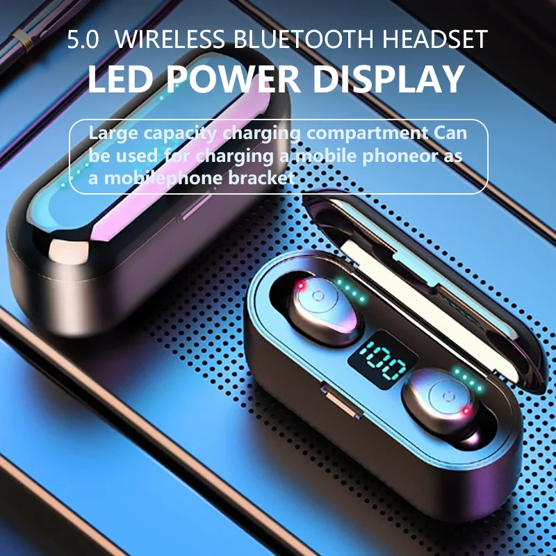 F9 Bluetooth 5 0 гарнитура HiFi Спортивная мини Совместимость с несколькими