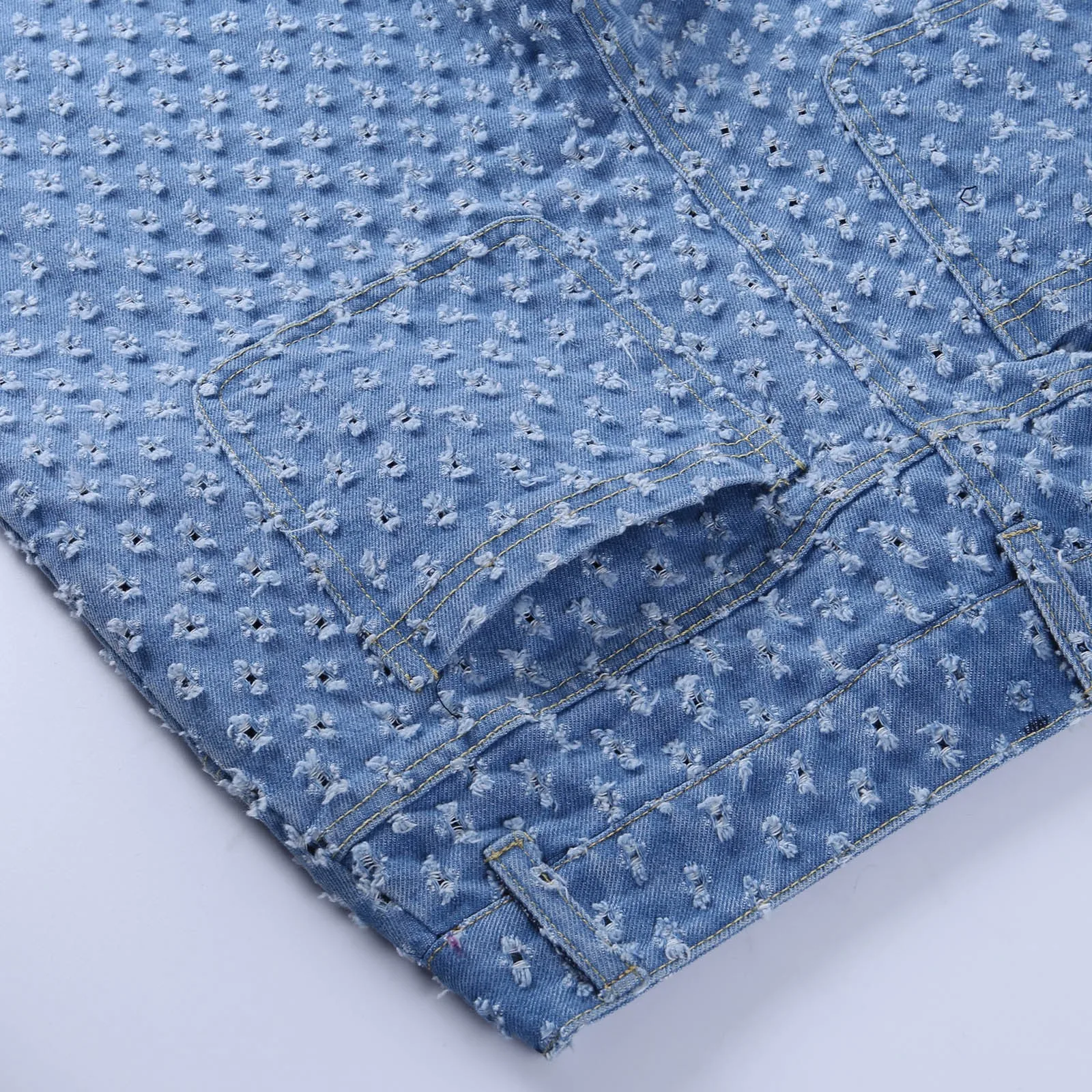 

Fashion Plaid Hollow Out Streetwear Jeans Women Club High Waist Button Fly Straight Pants Street Style Denim Pants Mujer #23