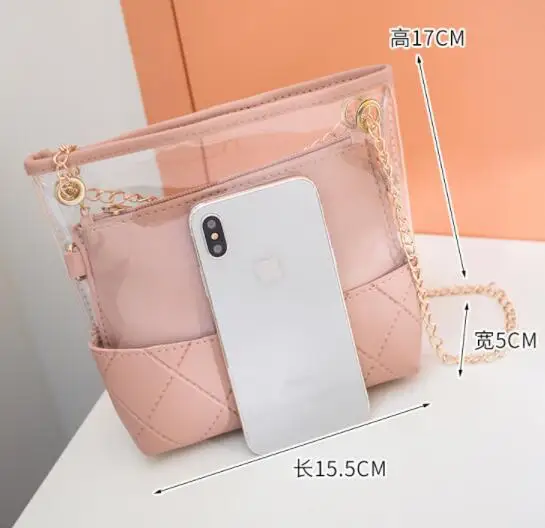 Новая Прозрачная женская сумка-мессенджер с цепочкой 2019 на плечо для мамы и