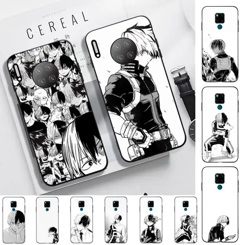 

My Hero Shoto Todoroki Black And White Phone Case for Huawei Mate 20 10 9 40 30 lite pro X Nova 2 3i 7se