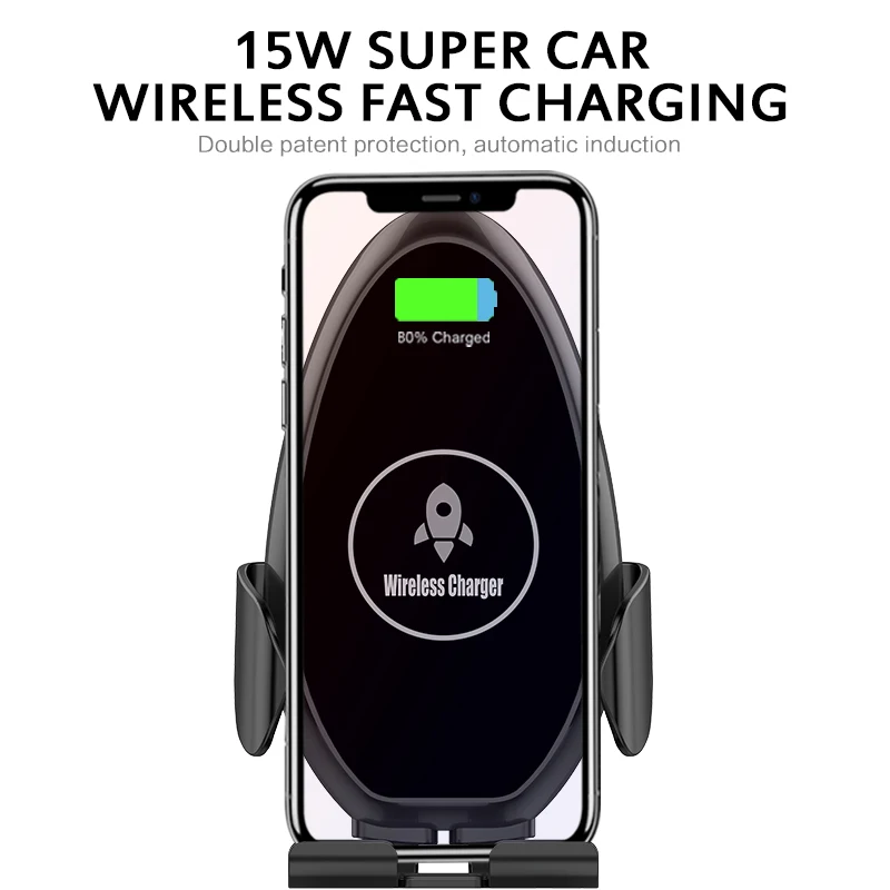 

15W Fast Wireless Charging For IPhone Samsung Xiaomi Infrared Induction Fast Wireless Charging Car Phone Holder For IOS Android