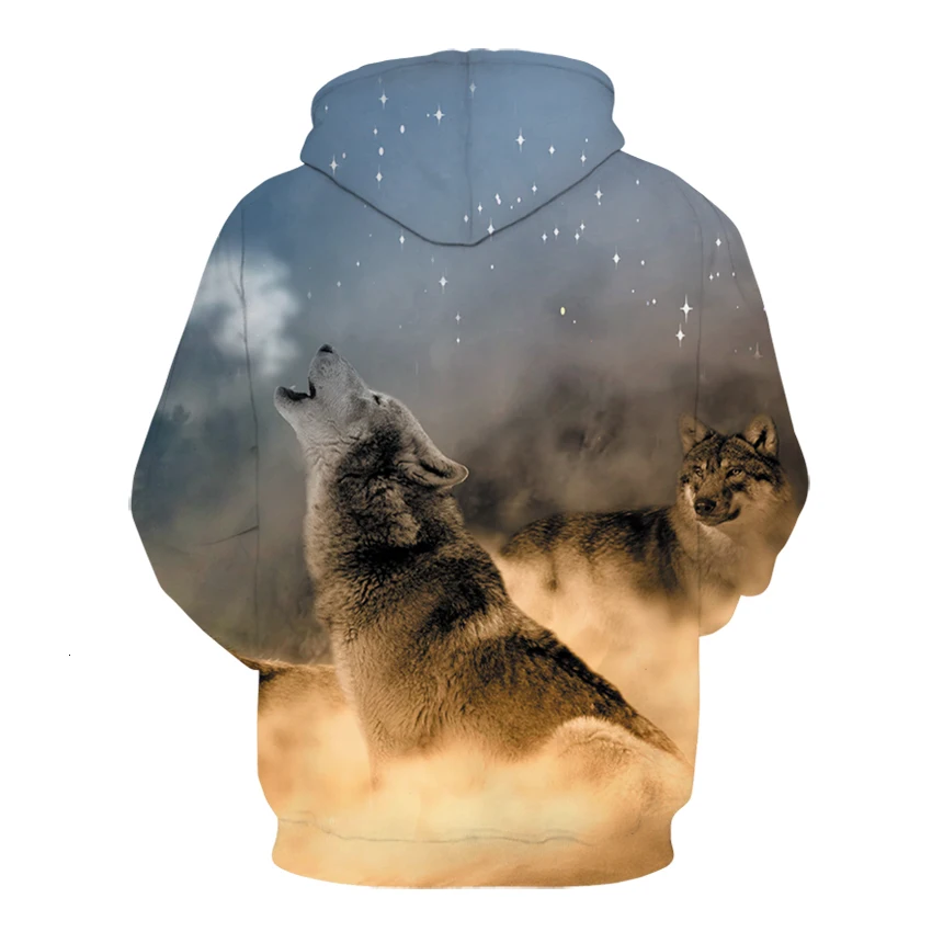 5XL волк толстовки мужские пальто крутые 3d принт мужские толстовки Модный пуловер 3D толстовки с капюшоном уличная одежда с карманом