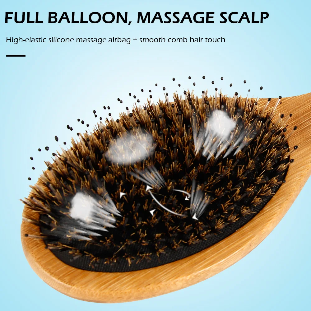 Щетка для волос щетка из шерсти кабана лучшая натуральная деревянная густых