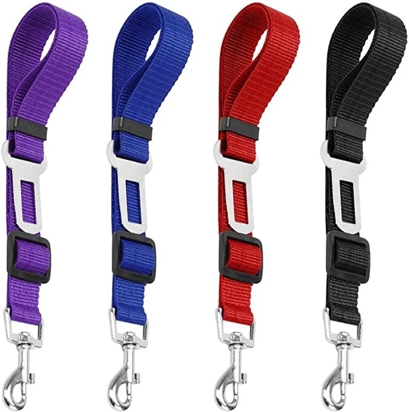 

French Bulldog Pet Cat Dog Car Seat Belt For Accessories Goods Animals Adjustable Harness Lead Leash Small Medium Travel Clip