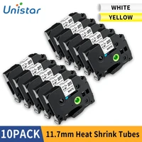 10pk compatible for brother label maker heat shrink tube tape hse 211 hse 221 hse 231 hse241 251 211 shrink rate 21 for cable