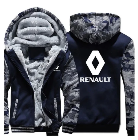 

New Arrival Winter zipper for Renault sweatshirt Tops men Warm Thickening coat Hoodies jackets 5 Colors U