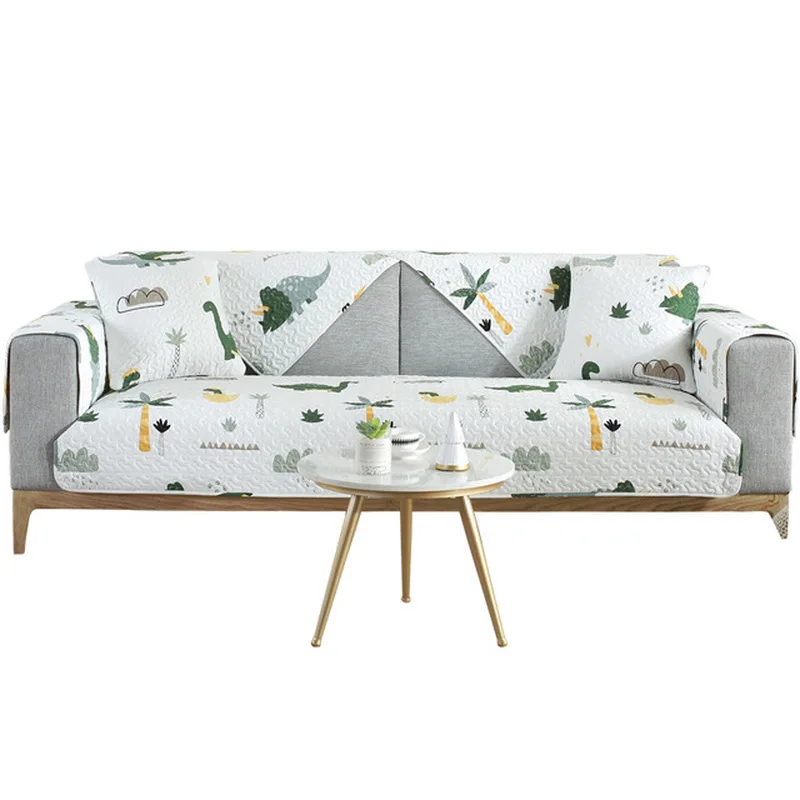 Нескользящие Чехлы хлопковый современный чехол для дивана с принтом динозавра