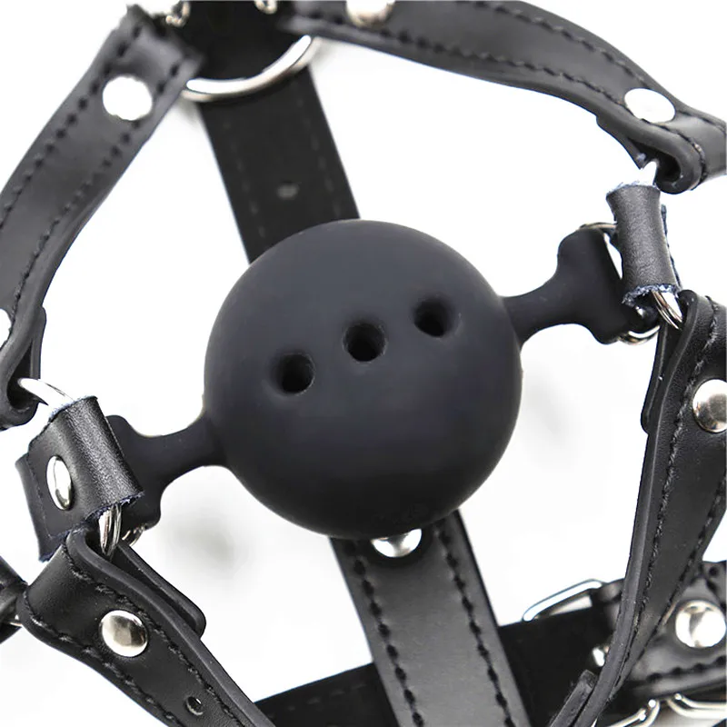 Фетиш головка упряжь для рта кляп с носом крючок БДСМ Шестерни кремнезема