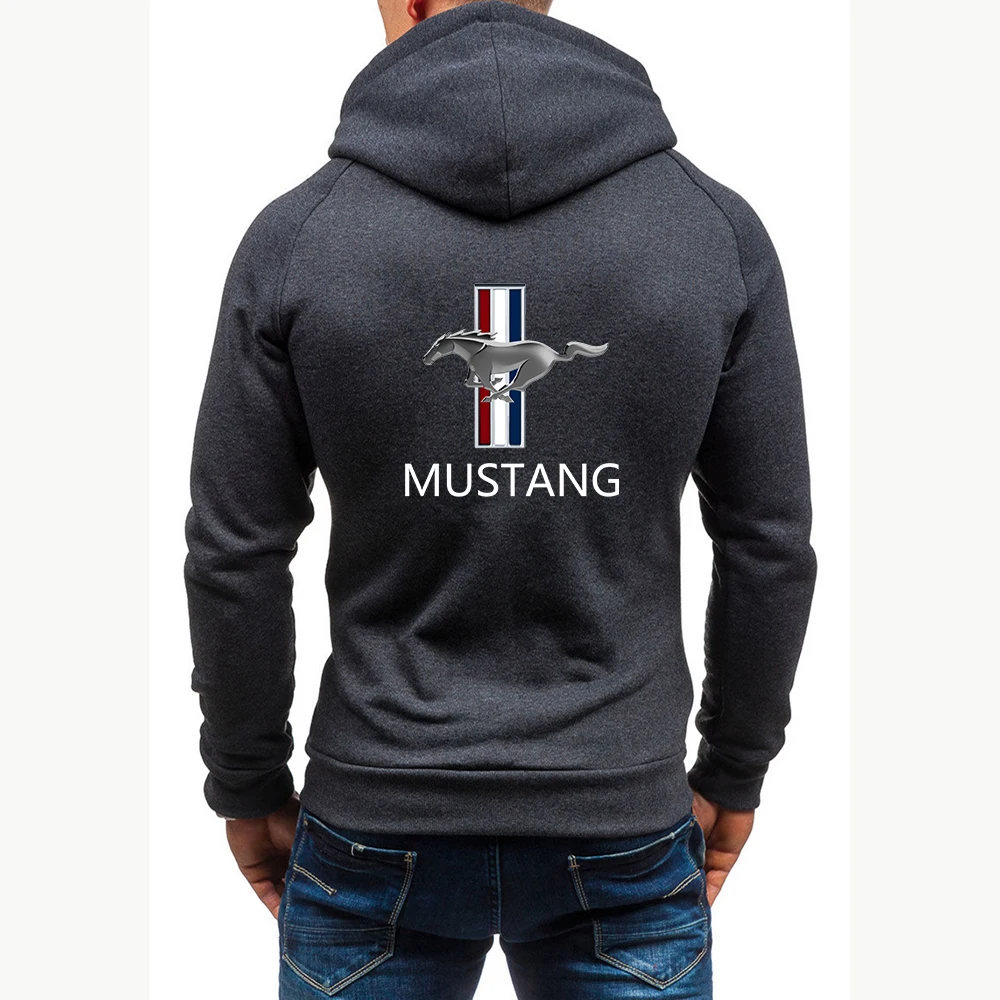 

Mustang Logo 2021Zipper Hoodies Men Cotton Sweatshirt Spring Letter Print Sportswear Slim Pullover Tracksuit Hip Hop Streetwear