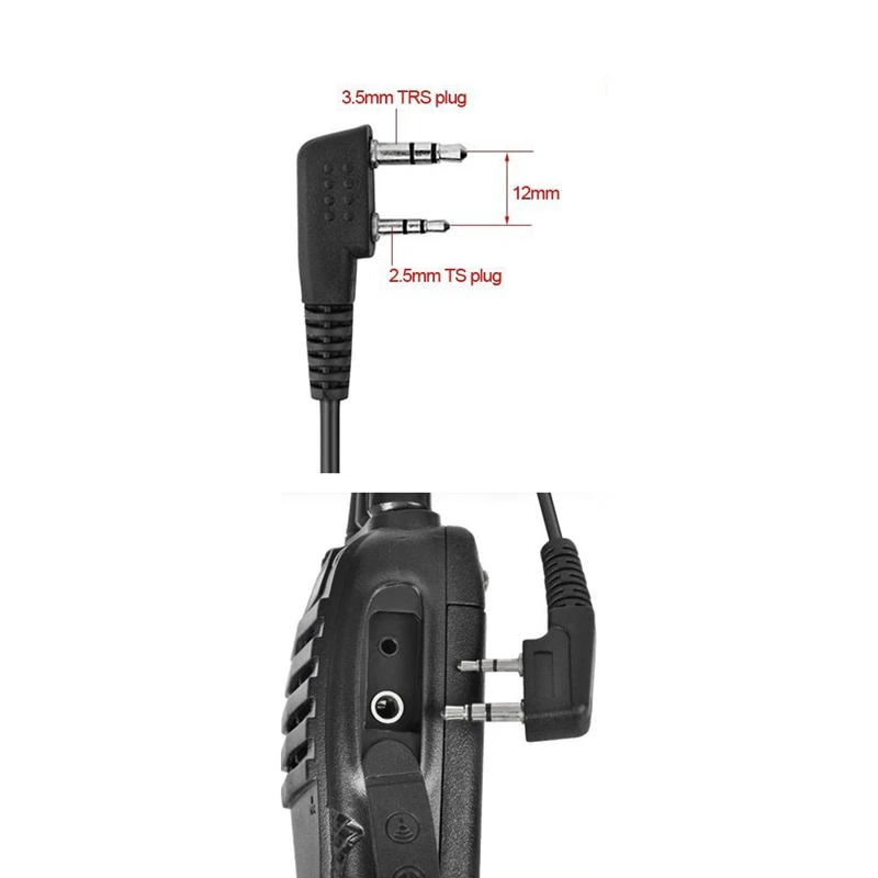 10 шт. 2 Pin PTT MIC Динамик тайное визуально увеличивающие наушники-вкладыши гарнитура