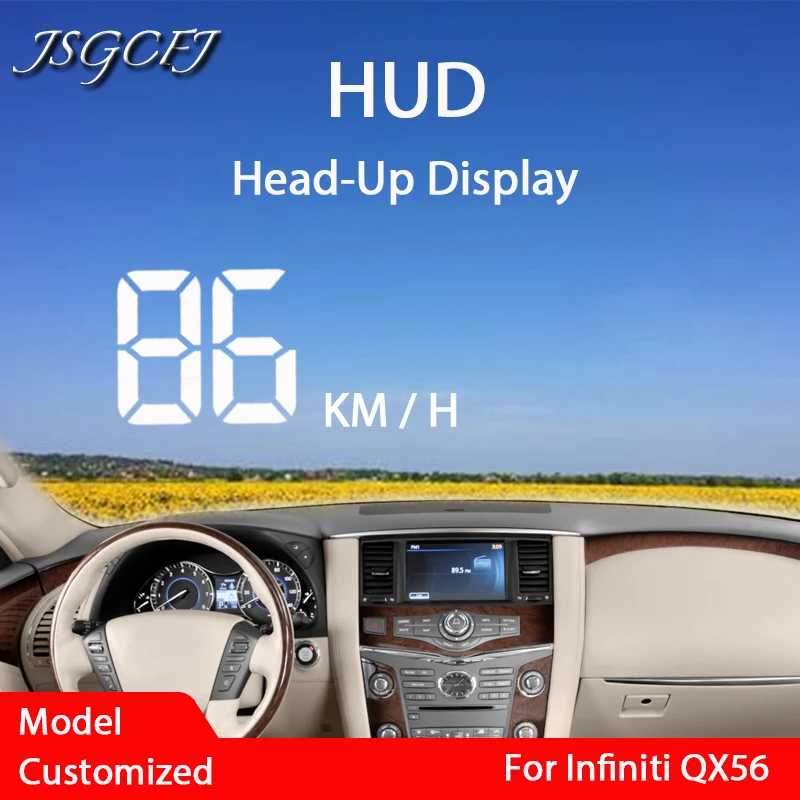 

Car HUD Head Up Display Car Digital Speedometer Information Projector Racing For Infiniti QX56 QX80 Y62