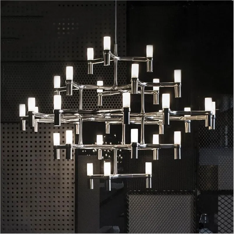

Post Modern LED Chandeliers Crown MAJOR Design Duplex Villa Restaurant Lighting Black/White/Chrome/Gold 12/30 heads Branch Lamp