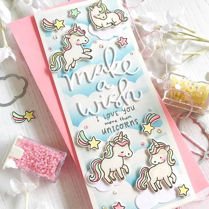 Металлические Вырубные штампы Word Make A Wish для скрапбукинга и изготовления карт