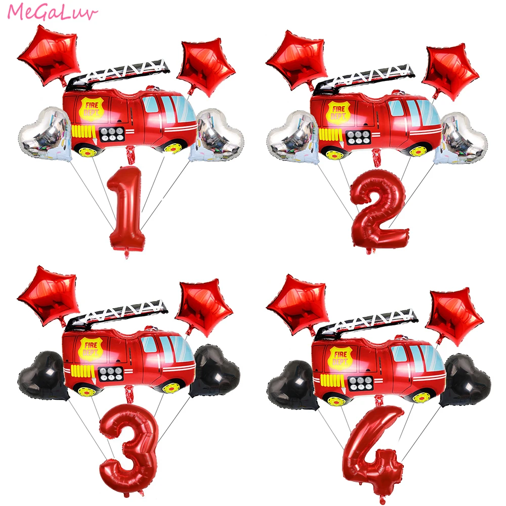 Набор воздушных шаров &quotпожарная машина&quot одноразовая посуда | Дом и сад