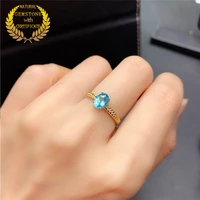 weainy natural apatite ring paparacha gem s925 sterling silver birth stone olive branch ring fashion jewelry