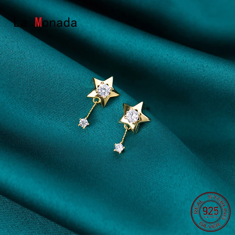 

La Monada Women Stud Earrings Korean 925 Sterling Silver Earrings For Women Jewelry Star Charm Hanging Women's Earrings Stylish