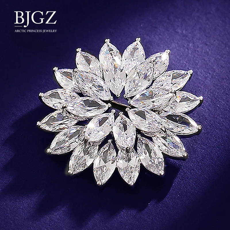 Женская Брошь В Виде Цветка Лотоса с фианитами|Броши| |