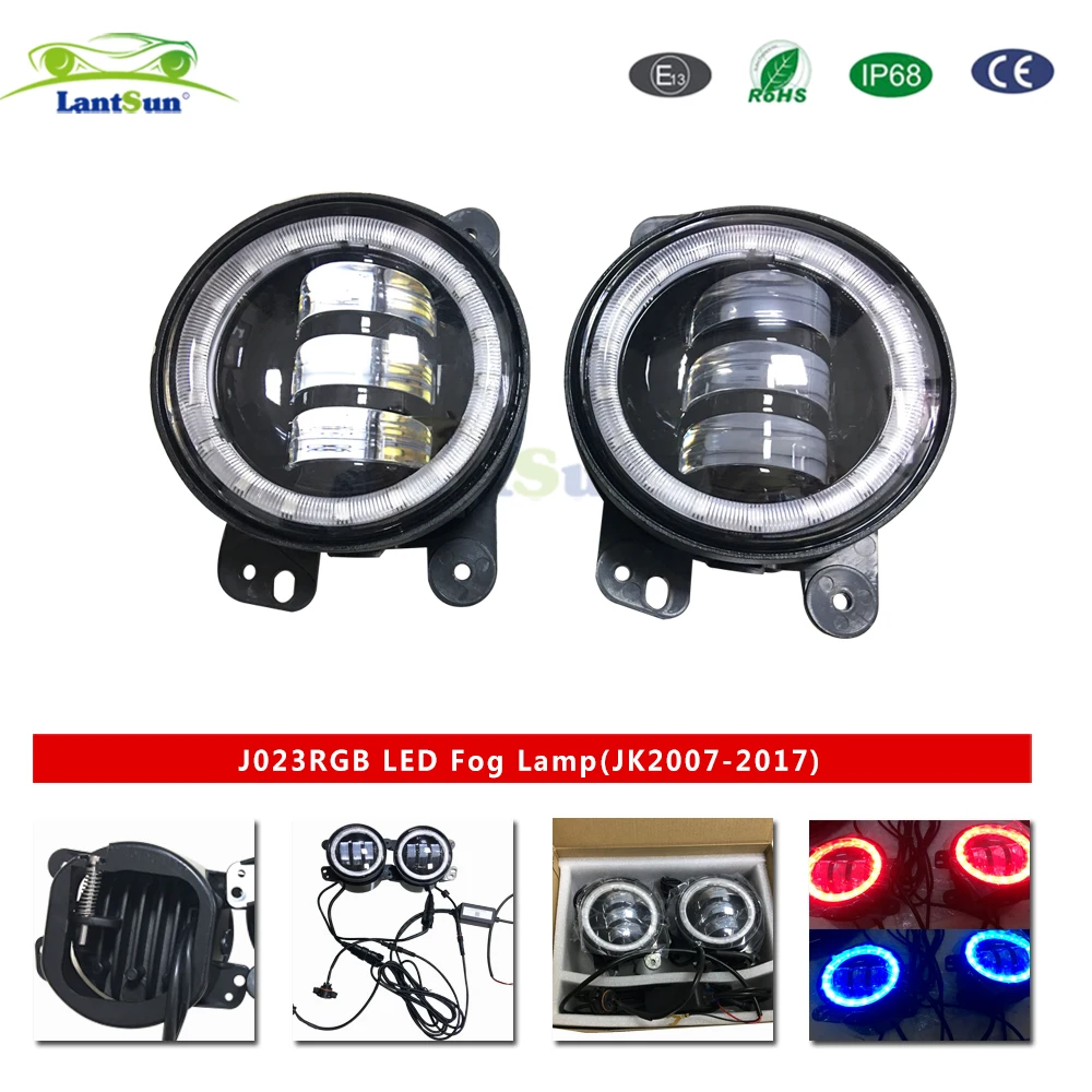 

Светодиодная противотуманная фара с DRL RGB для Jeep For wrangler 07-17