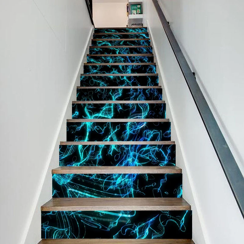 

13 Pcs Self Adhesive Fog View Diy Art Decal Sticker Home Stair Decoration Renovation PVC Wallpaper Print Picture for Living Room