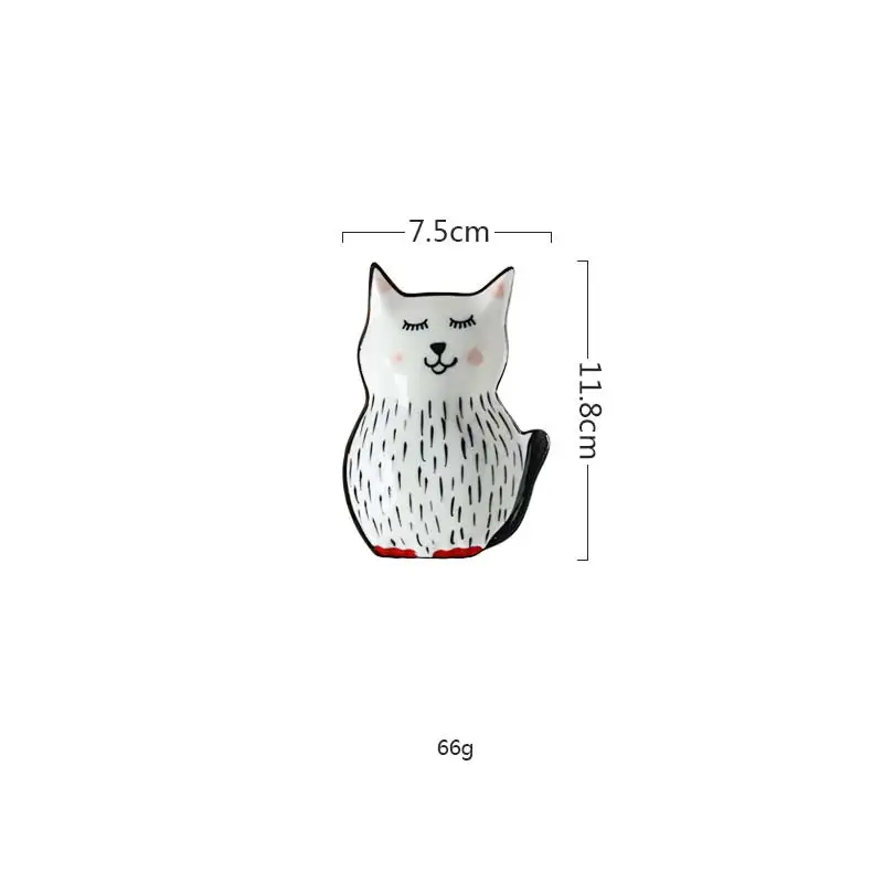 Cat Dish Керамическая тарелка мультяшная Милая Керамическая Детская Чаша для завтрака блюдо десерт фрукты закуски тарелка животное столовые приборы миска посуда - Цвет: Cat Dish