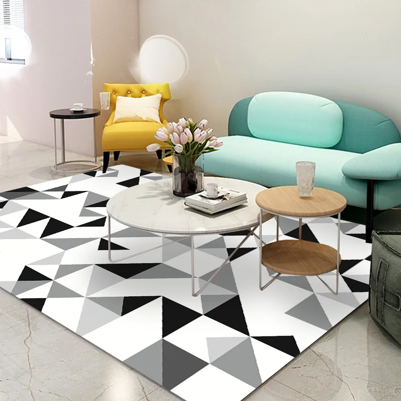 

Nordic Style Carpets Soft Anti-slip Bedroom Bedside Mat Children Play Area Rugs Home Decor Abstract Ink Large Living Room Carpet