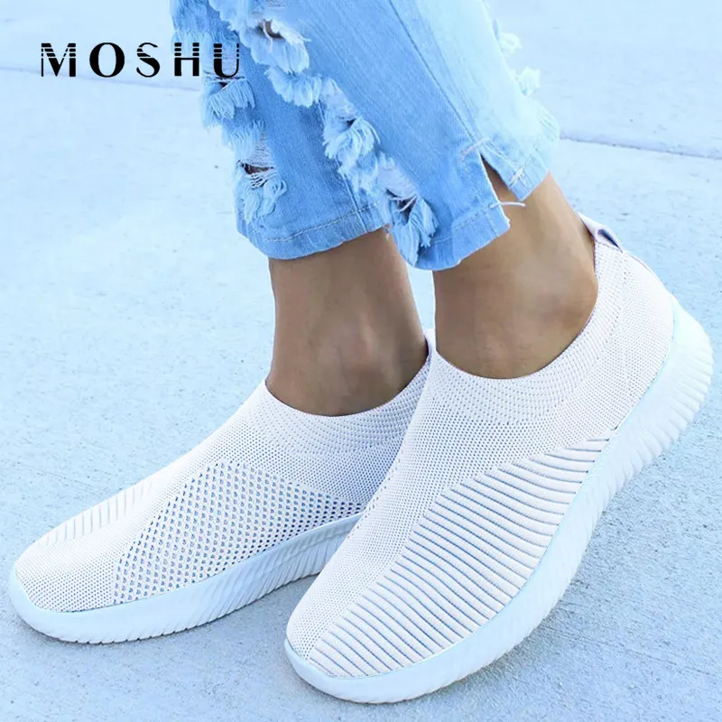 Кроссовки женские сетчатые для спорта модная повседневная обувь вязаные тенниса