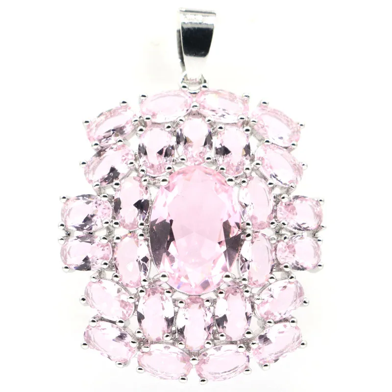 42x29 мм милый розовый кунцит для повседневной носки женская серебряная подвеска