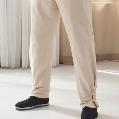 С круглым вырезом под горловину открытое детское Тай Чи Брюки для девочек Wu брюки