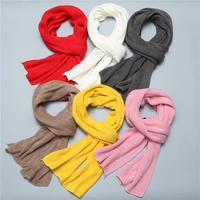 knit scarf women winter wool neck wraps solid cashmere men child scarves bandana foulard pashmina shawls 2021 fashion