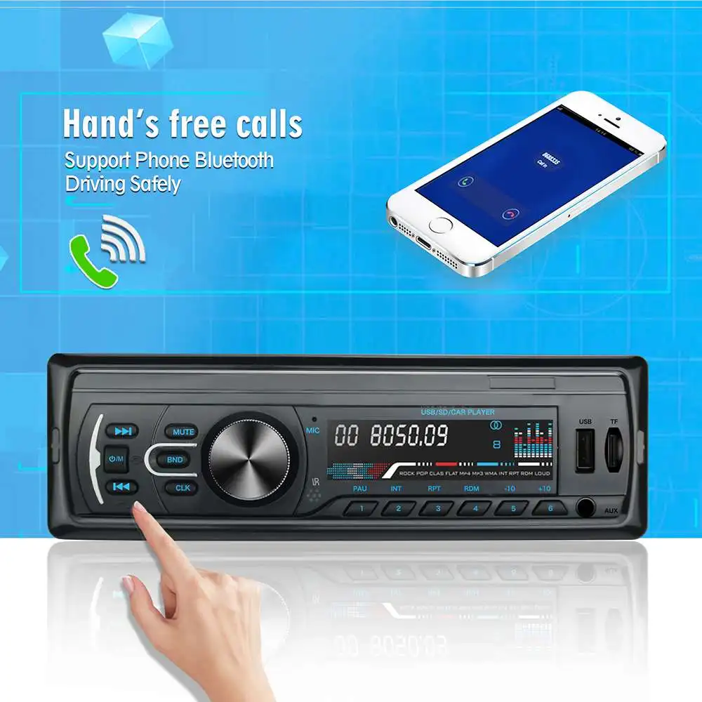 1 Din Автомобильный мультимедийный плеер Автомобильный радиоприемник с bluetooth MP3 музыкальный плеер Автомобильный стерео радио Hands-free fm-приемник USB 12 В-dash