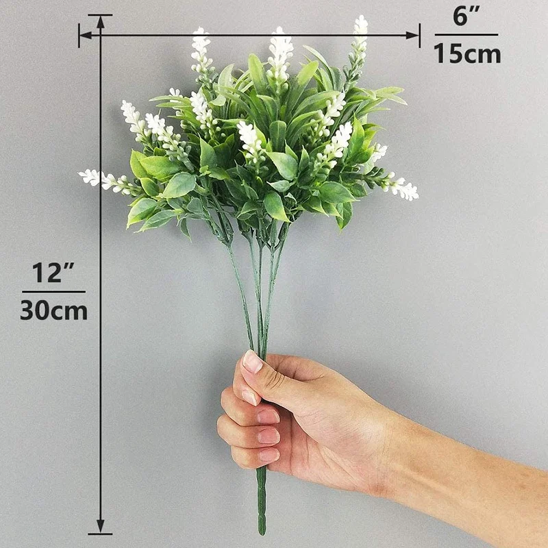 6 Packs of Fake Green Shrub Plants Outdoor Plastic Flowers Garden Terrace Farm Decoration | Дом и сад