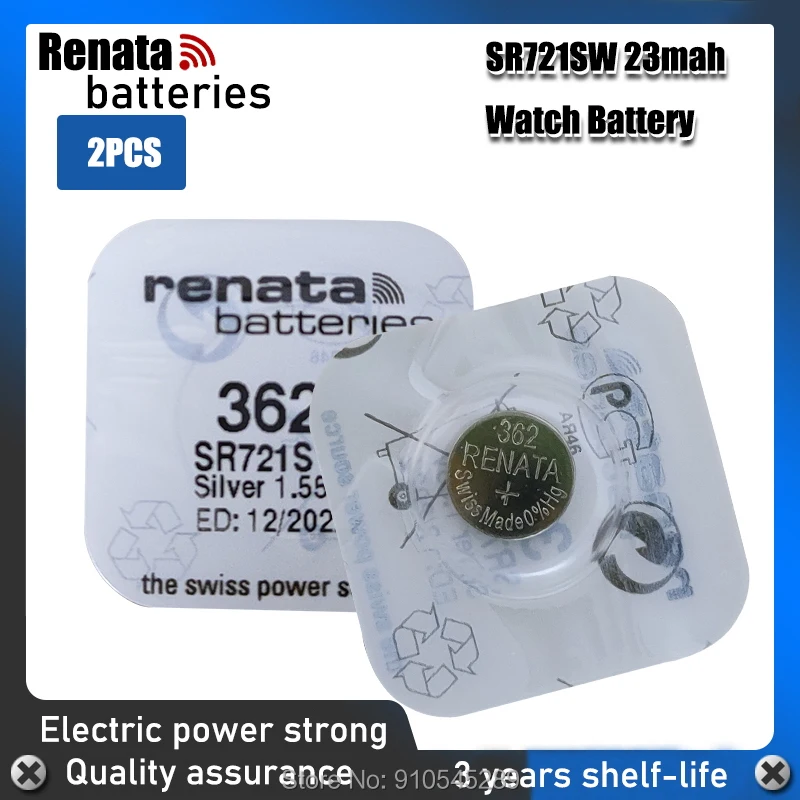2 шт. Renata 362 100% оригинальный новый батарея для часов долговечная SR721SW V362 GP62 AG1 RENATA